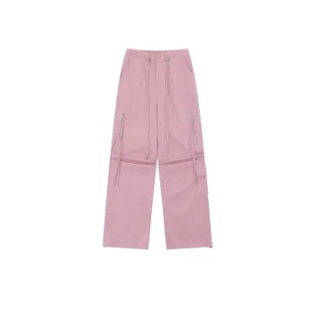 Design Strap Pleated Casual Pants