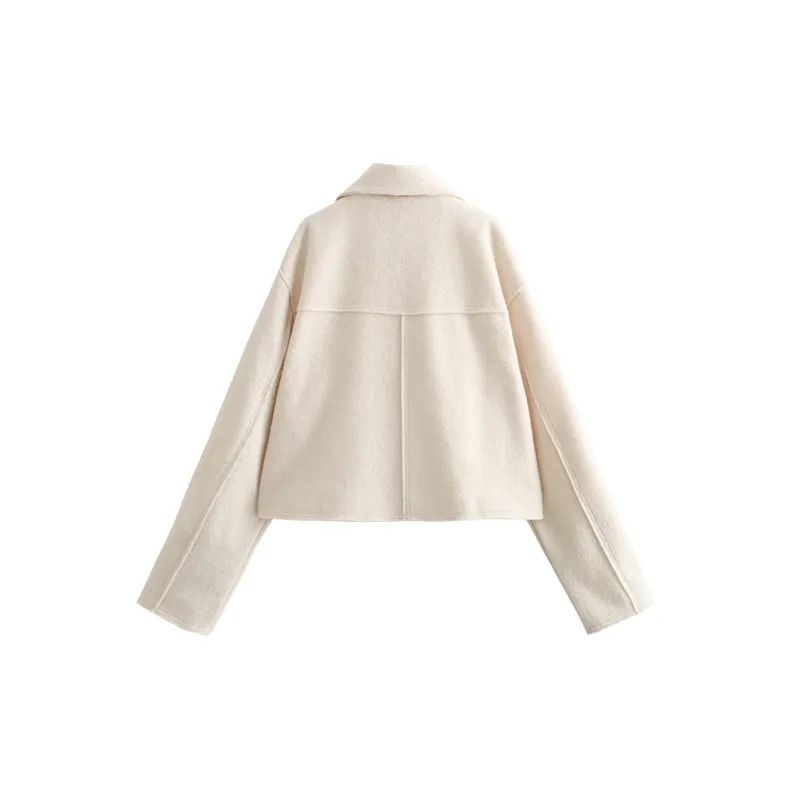 Simple Zipper Polyester Jacket Women-1