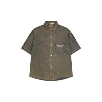Loose Denim Short Sleeved Shirt
