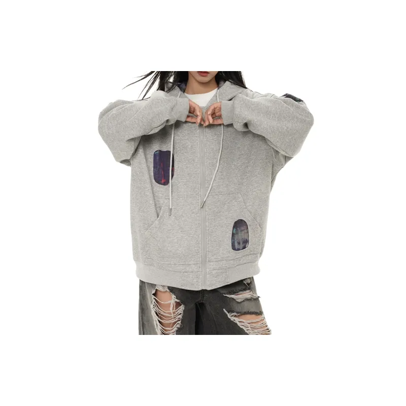 Fashion Loose Cotton Blended Fabric Sweatshirt-3