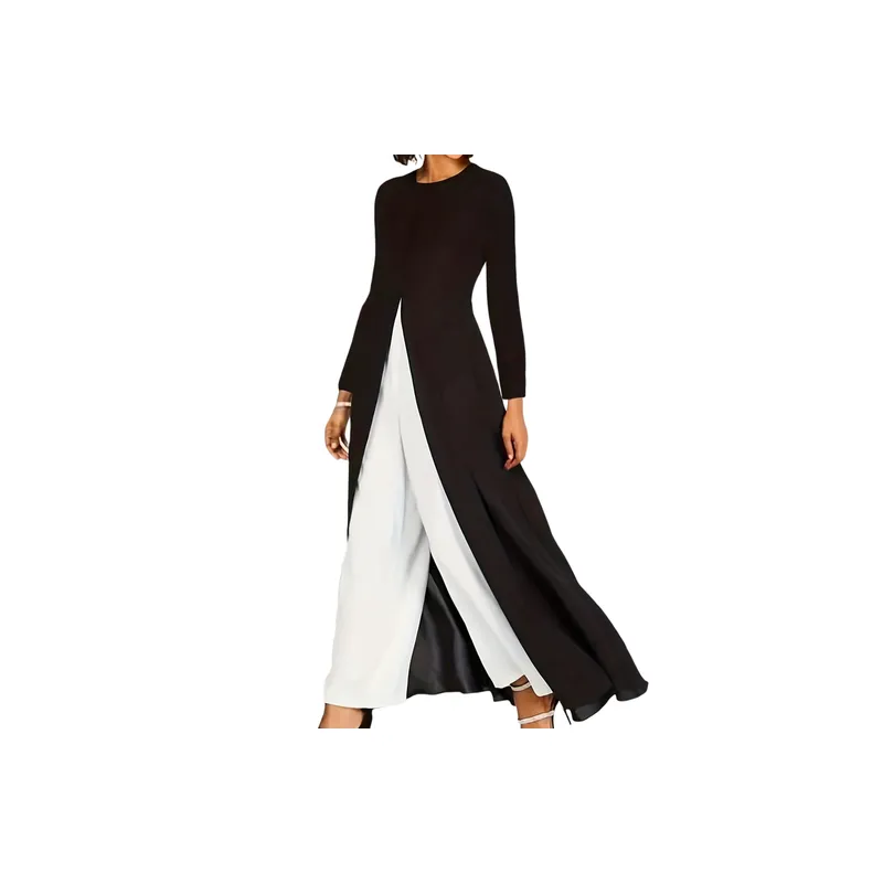 Casual Plain Polyester Long Sleeved Dress Women-2
