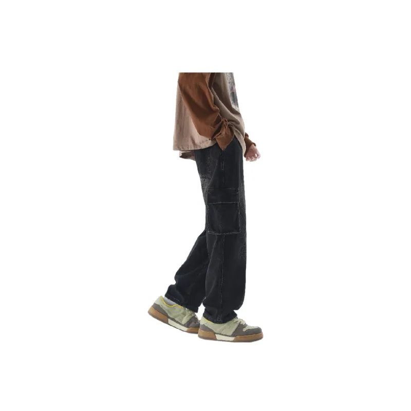 Cool Loose Denim Cargo Pants-7