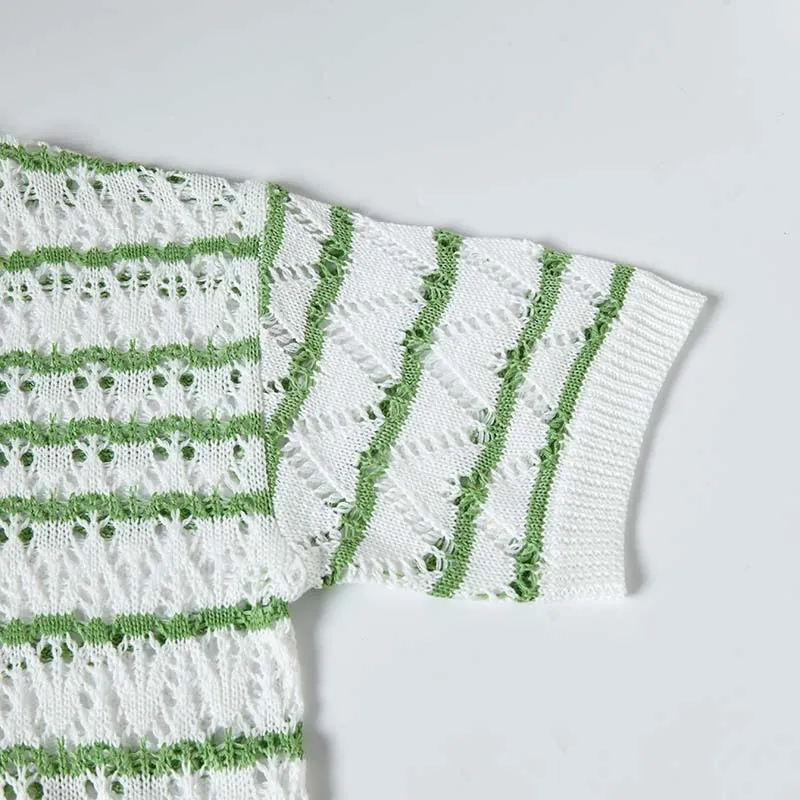 Fashion Striped Blended Synthetic Fabrics Polo-3