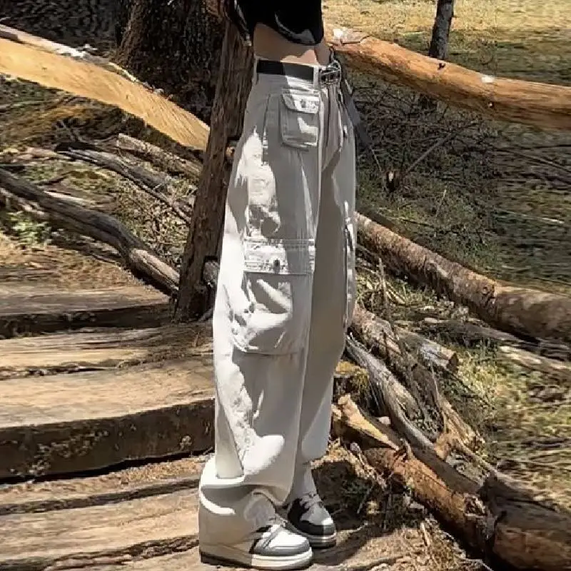 Retro Loose Cargo Pants Women-3