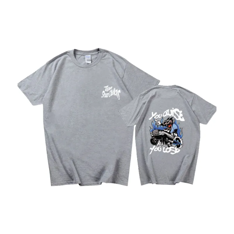 Cartoon Letter Cotton T Shirt-0
