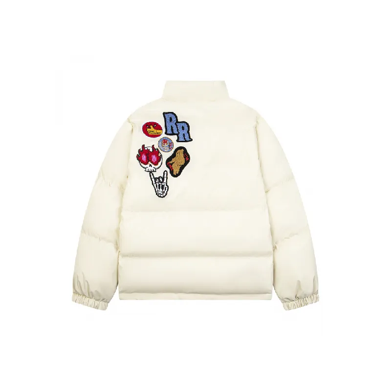 Retro Embroidered Loose Polyester Quilted Jacket-1