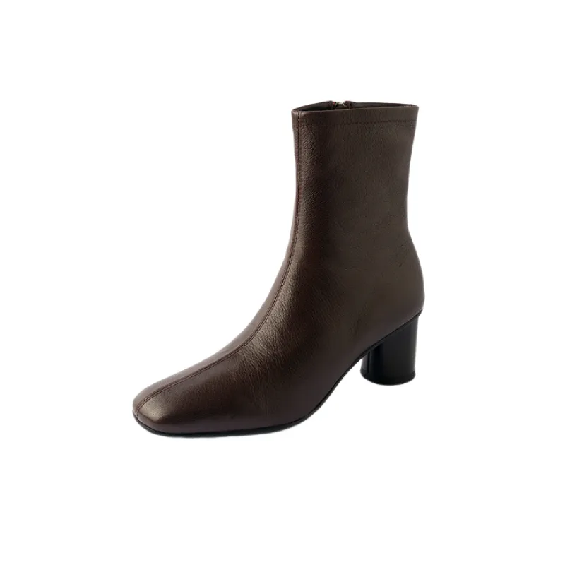 Fashionable Plain Ankle Boots-8