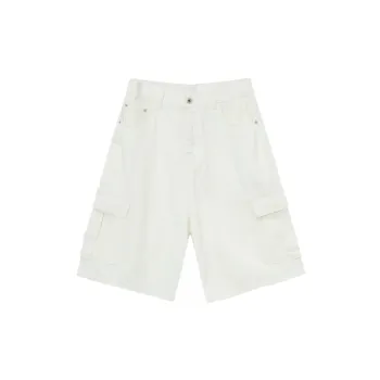 Simple Plain Cotton Cargo Shorts Unisex