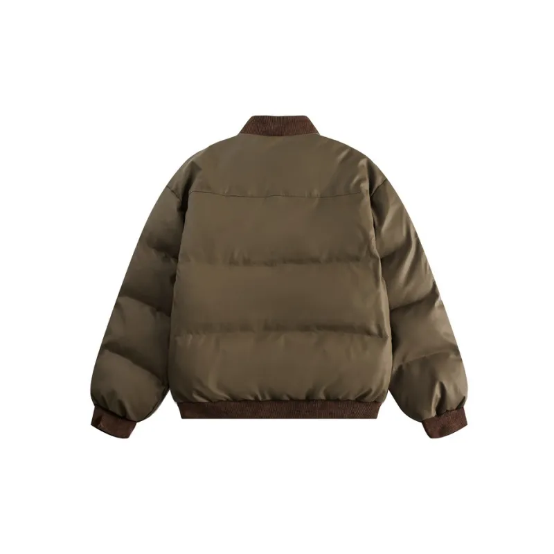Cool Plain PU Quilted Jacket-5
