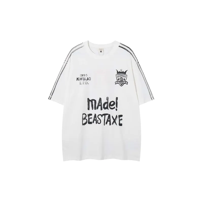 Casual Loose Cotton Blended Fabric T Shirt-0