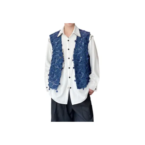 Casual Handmade Sequins Denim Vest