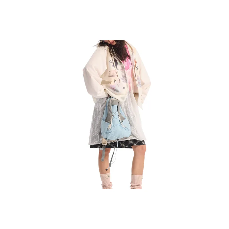 Preppy Loose Blended Synthetic Fabrics Jacket-2