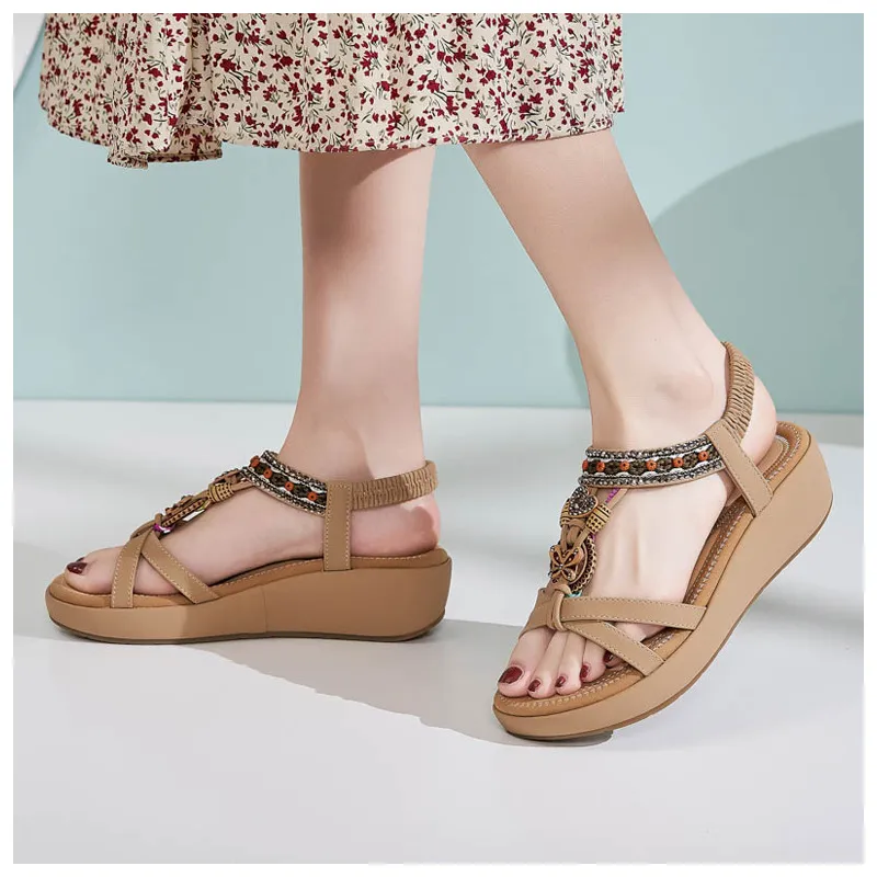 Casual Rhinestone Flip Flops-5