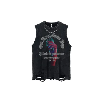 Street Retro Cotton Blended Fabric Vest