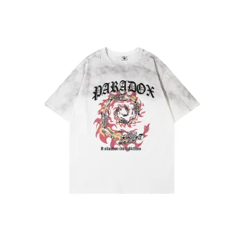 Flame Skull Loose Hip Hop T Shirt