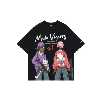Retro Cartoon Characters Printed T Shirt