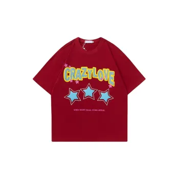 Retro Loose Casual Star Foam T Shirt