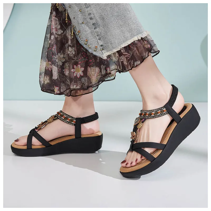 Casual Rhinestone Flip Flops-10