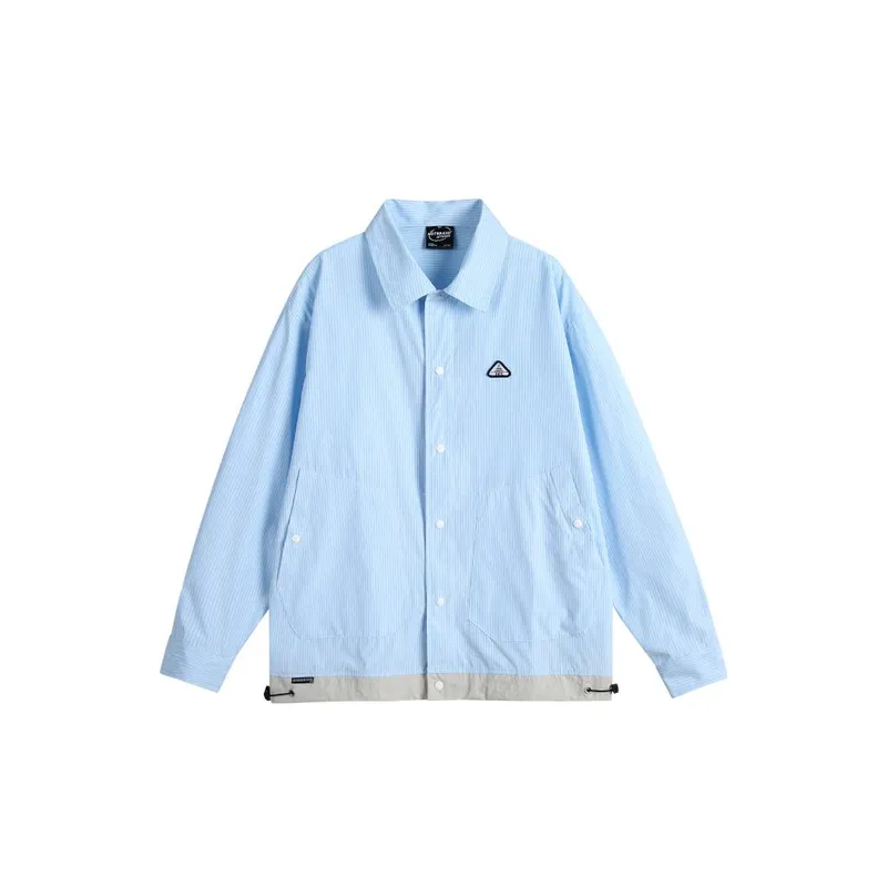 Contrast Color Hem Drawstring Shirt-0