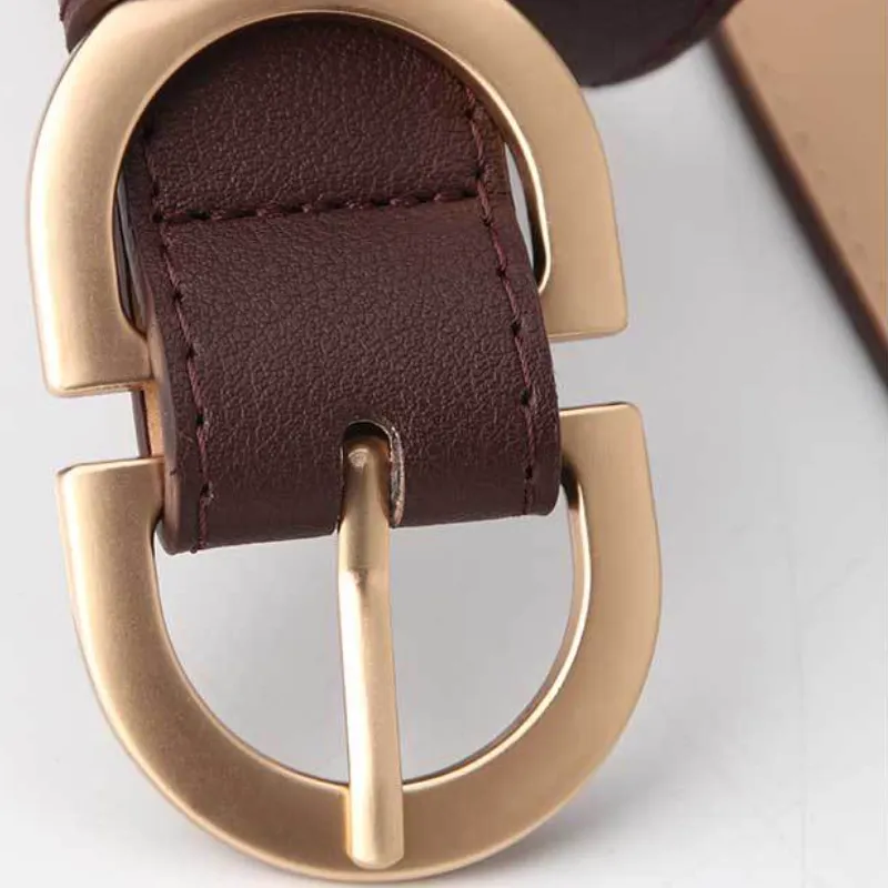 Simple Plain Leather Belt Women-5