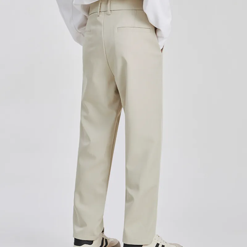 Simple Fashionable Blended Synthetic Fabrics Casual Pants-1