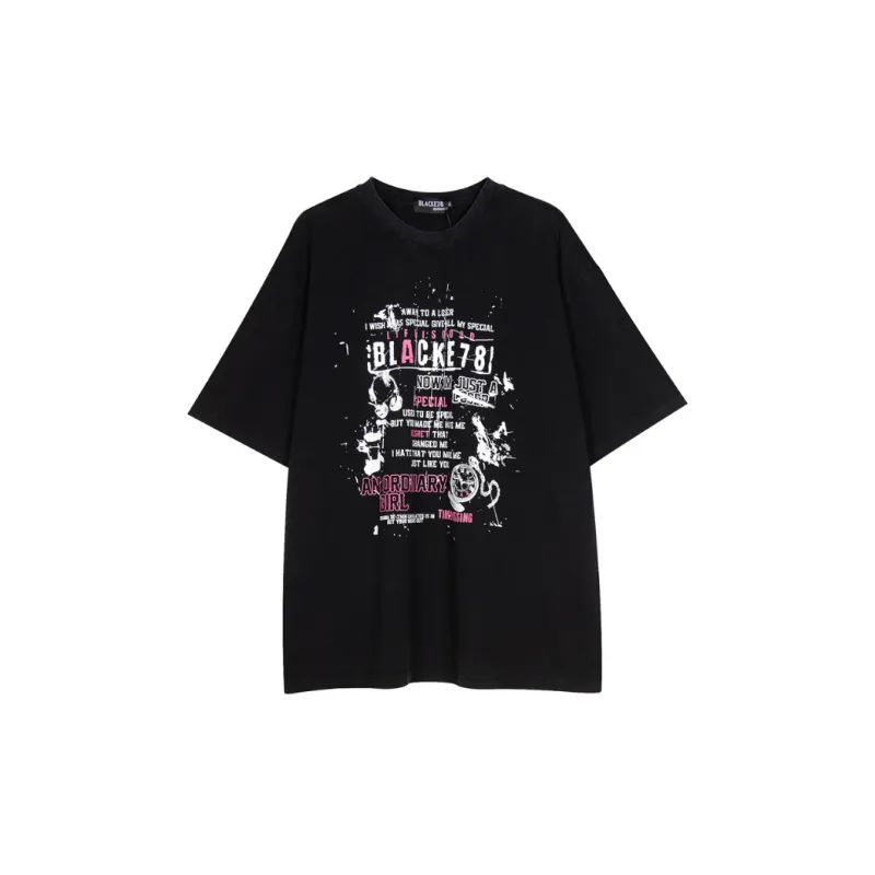 Trendy Letter Print 100% Cotton T Shirt-0