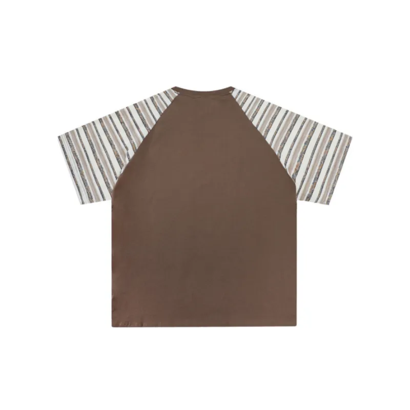 Contrast Striped Raglan Short Sleeved T Shirt-3