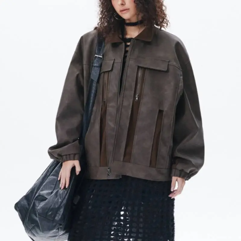 Fashionable Zipper Polyester Jacket-2