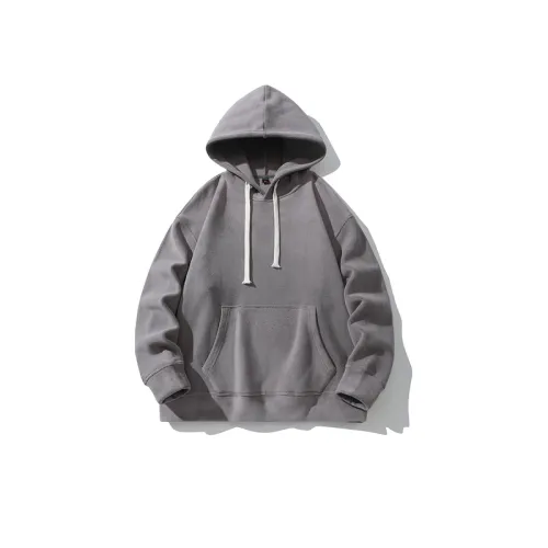 Two-open Grain Velvet Warm Hooded Sweat Trendy Brand Solid Color Hoodie