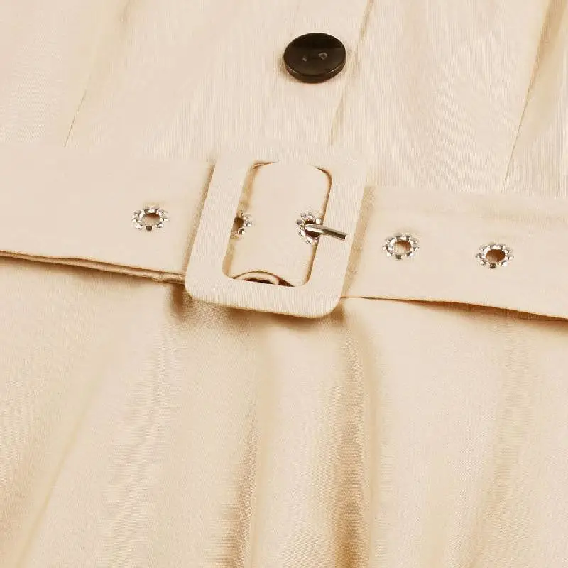 Retro Plain Cotton Dress Women-3