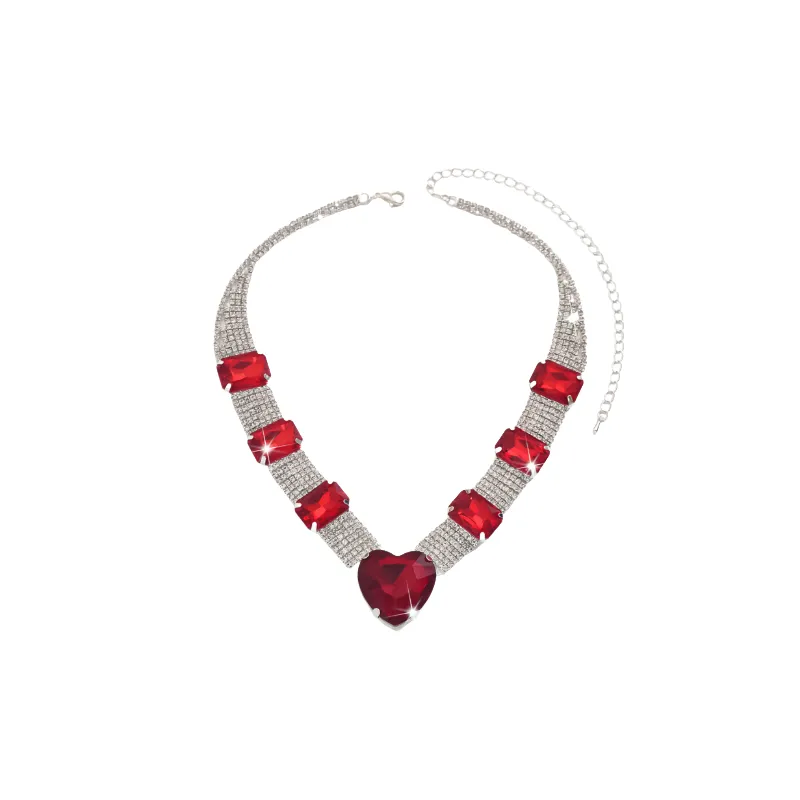 Heart Heart Necklace Women-1