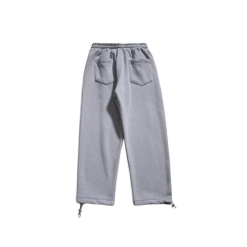 Retro Ribbon Splicing Fleece lined and Thickened Casual Pants-1