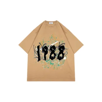 Short Sleeve T shirt Washed Printed Oversize