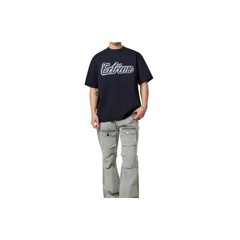 Street Loose Cotton Blended Fabric T Shirt-2