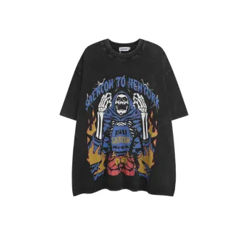 Washed Skull Print T Shirt