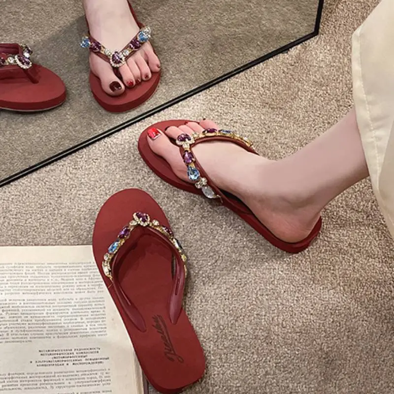 Casual Rhinestone Beach Sandals-2