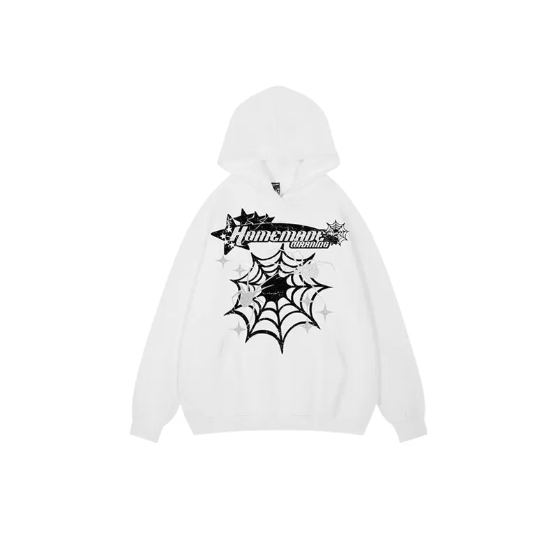 Spider Letter Print Hoodie