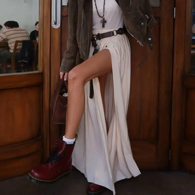 Fashionable Plain Skirt Women-3