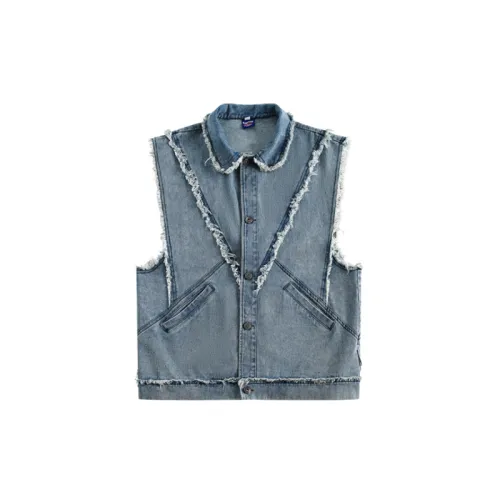 WashedSplicing Denim Vest