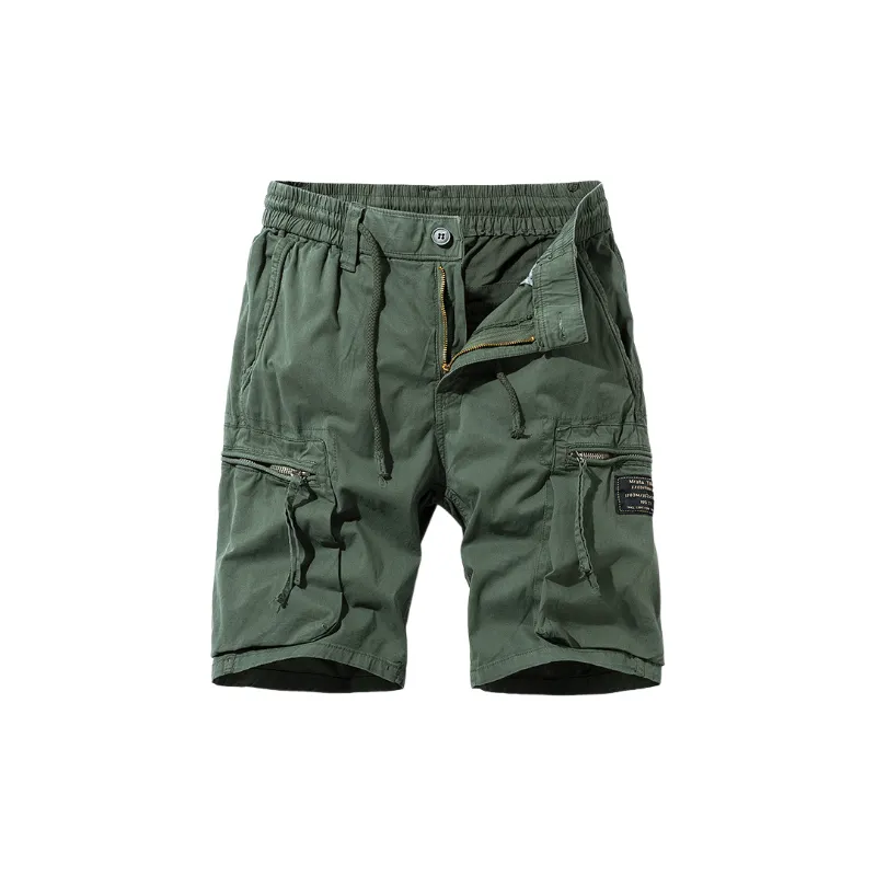 Sporty Loose Cotton Cargo Shorts-1