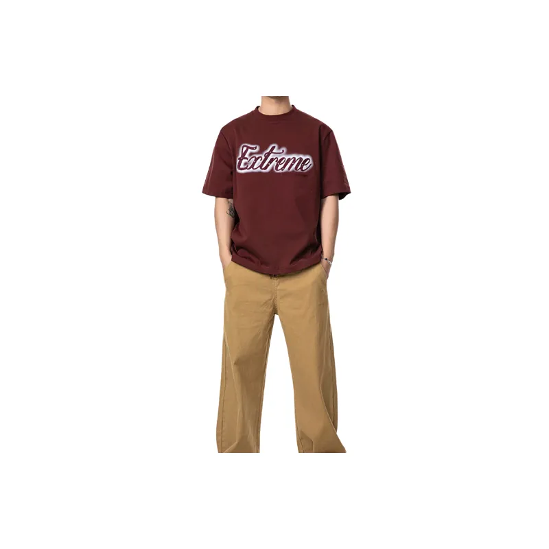 Street Loose Cotton Blended Fabric T Shirt-8