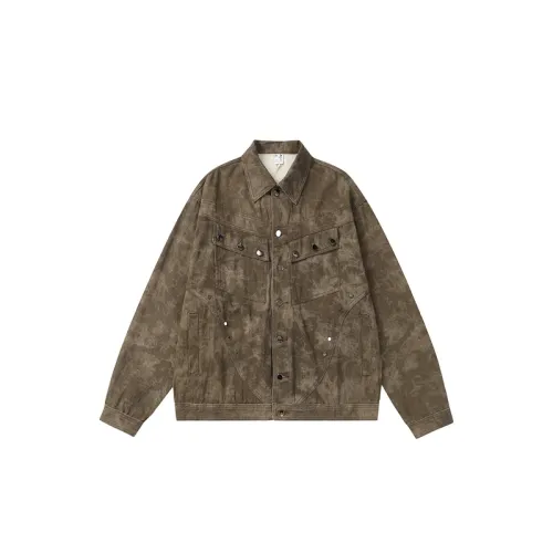 High Street Retro Old Stud Camouflage Denim Jacket