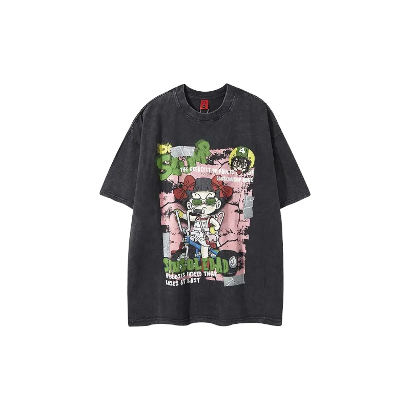 Loose Casual Cotton Blended Fabric T Shirt-4