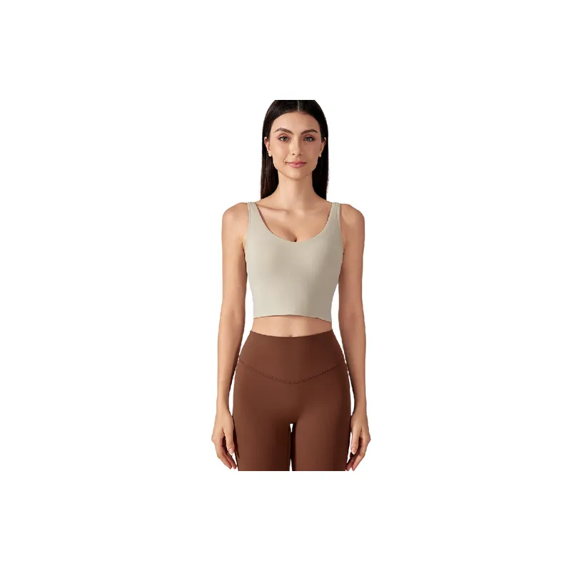Sporty Plain Cotton Blended Fabric Vest Women-4