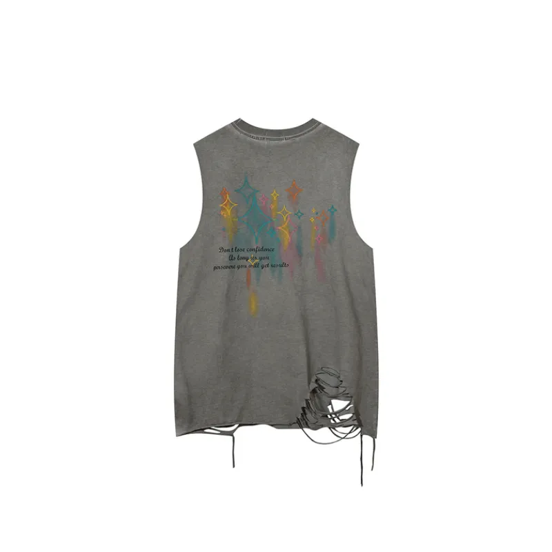 Trendy Couple Loose Hole Sleeveless Vest-6