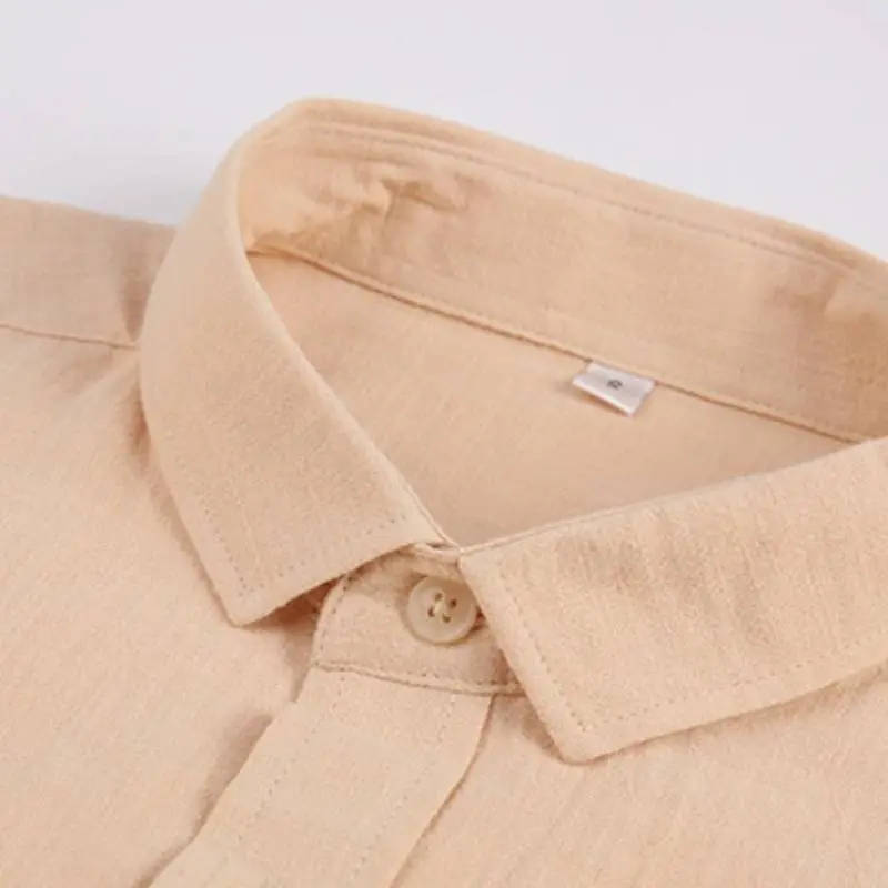 Casual Plain Cotton Blended Fabric Shirt-11