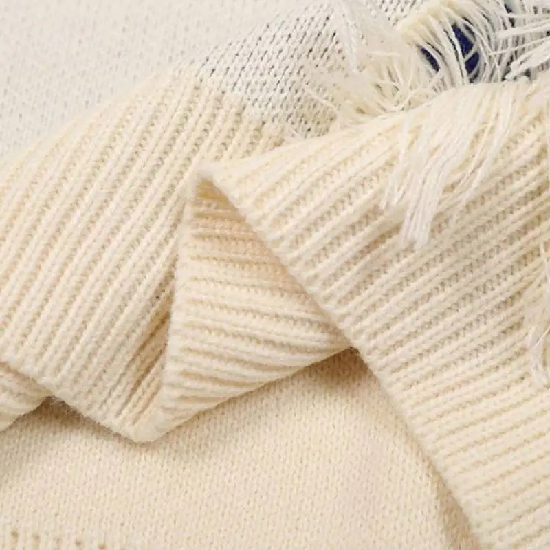 Fashionable Loose Blended Synthetic Fabrics Knitwear-5