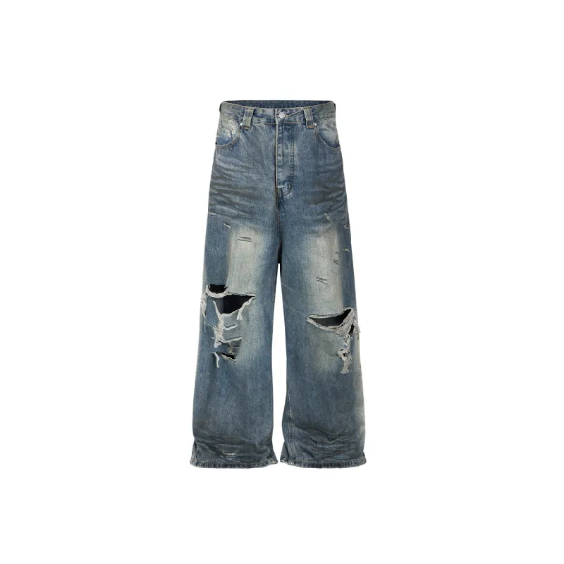 Fashionable Ripped Washed Jeans