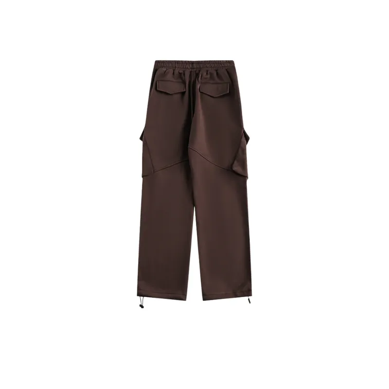 Multi Pocket Casual Drawstring Elastomer Pants-5