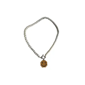Personalized Smiley Face Pearl Necklace